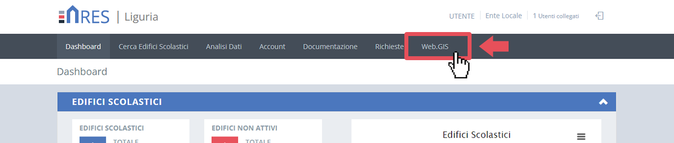 menuWebGIS utente