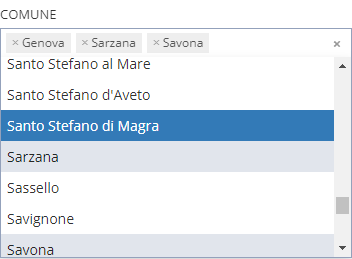esempio filtro multiselect